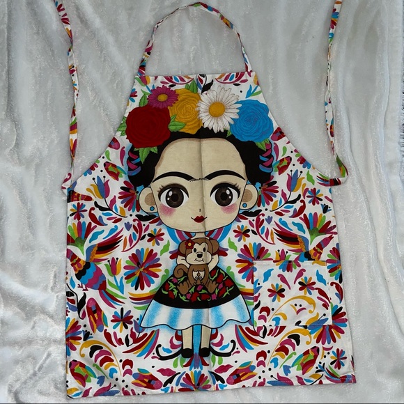 Frida Khalo Kitchen Apron Fridita Mandil Playful handmade Adult Pocket garments* - Picture 7 of 11